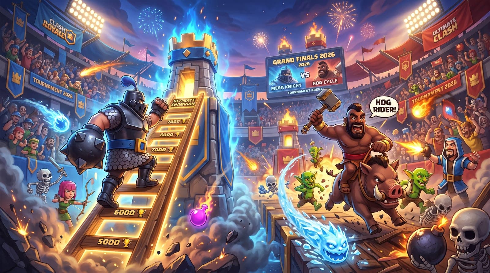Clash Royale Meta Movers (July 29, 2026): Mega Knight Posts Snapshot's Largest Use Gain (+1.36pp at 7K-8K) and Largest Decline (−1.86pp at 5K-6K); Balloon 60.6% WR at 6K-7K; Hog Cycle Compresses at 8K-9K — 110,960 Battles