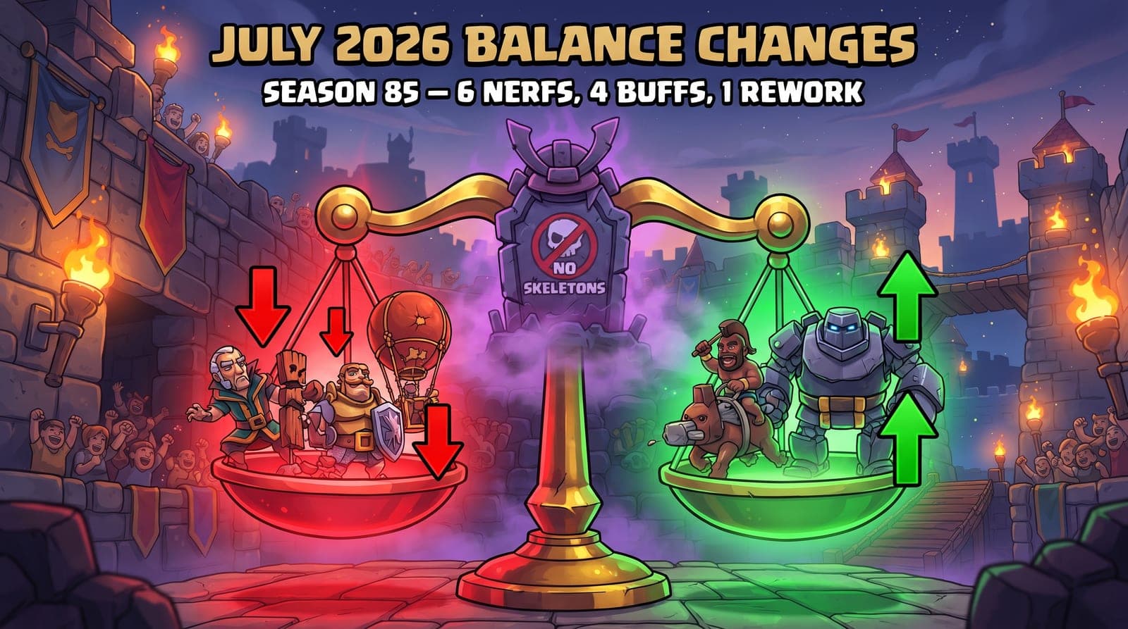 Clash Royale July 2026 Balance Changes (Season 85): Every Buff and Nerf