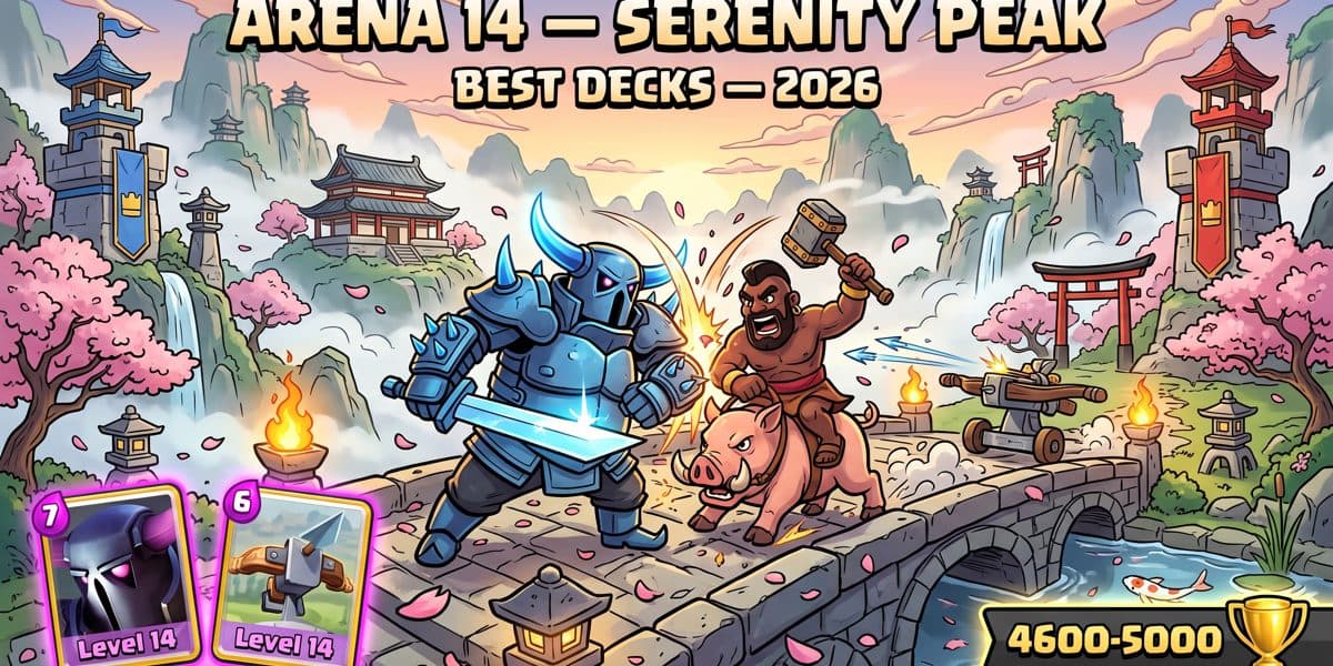 Best Clash Royale Decks for Serenity Peak (Arena 14) — 4600-5000 Trophies (2026)